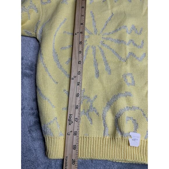 Vintage 80s Girls Electric Knit Co Made In USA Yellow Geometric Sweater Size Med - Picture 7 of 10